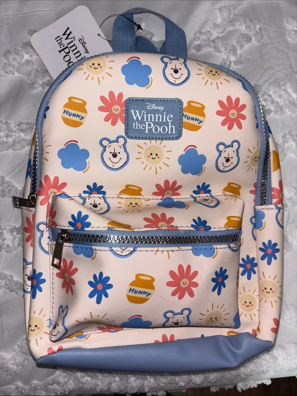 Loungefly Winnie the Pooh Pink, Blue & Yellow Kids Mini Backpack